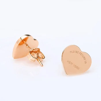 

1:1 Sterling silver 925 classic popular original fashion rose gold heart-shaped ladies earrings jewelry free shipping