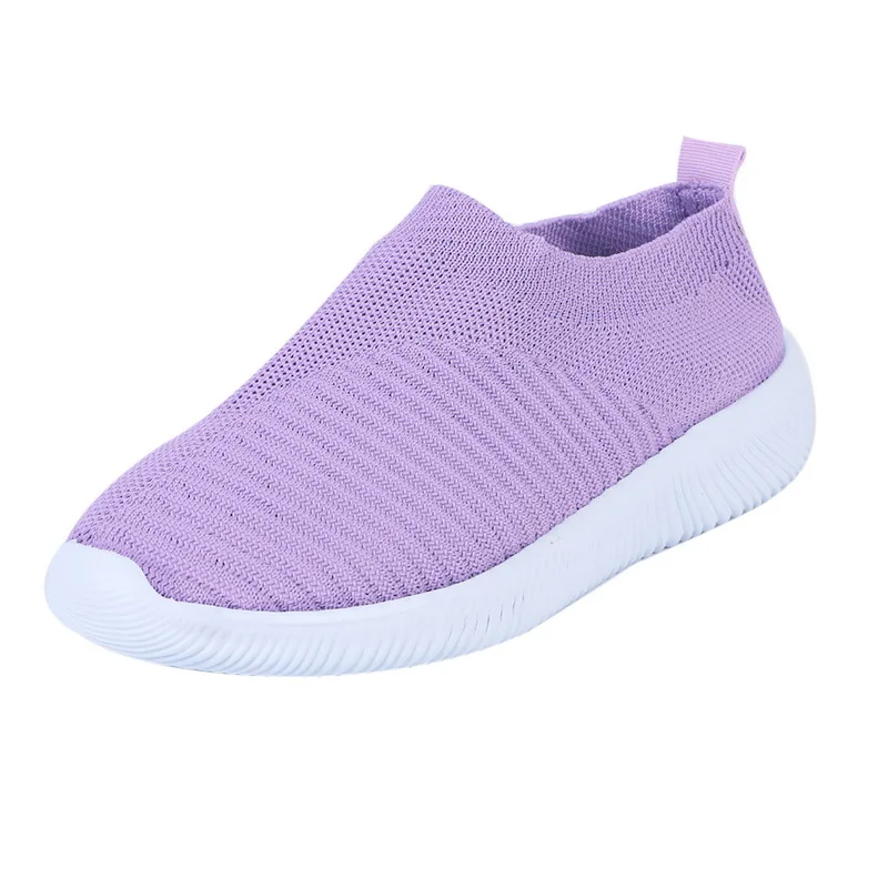 purple Женские кроссовки; модные носки; повседневная обувь; белые кроссовки; летние трикотажные вулканизированные женские кроссовки; tenis feminino; - Цвет: purple