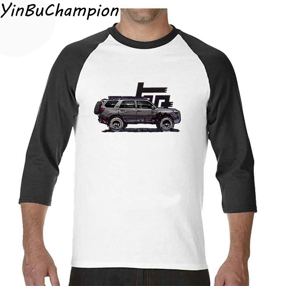 5th Gen 4Runner TRD mens long sleeve men Hip Hop top Tees Crew neck Camisetas Hombre Manga Corta men white T shirt XS-3XL - Цвет: Фуксия