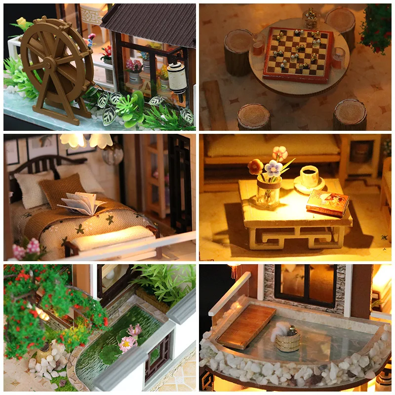 

All Wind Celebrity Style DIY Hut Dream Handmade in Good Ancient Town Wooden Toys Model Unisex Villa Birthday