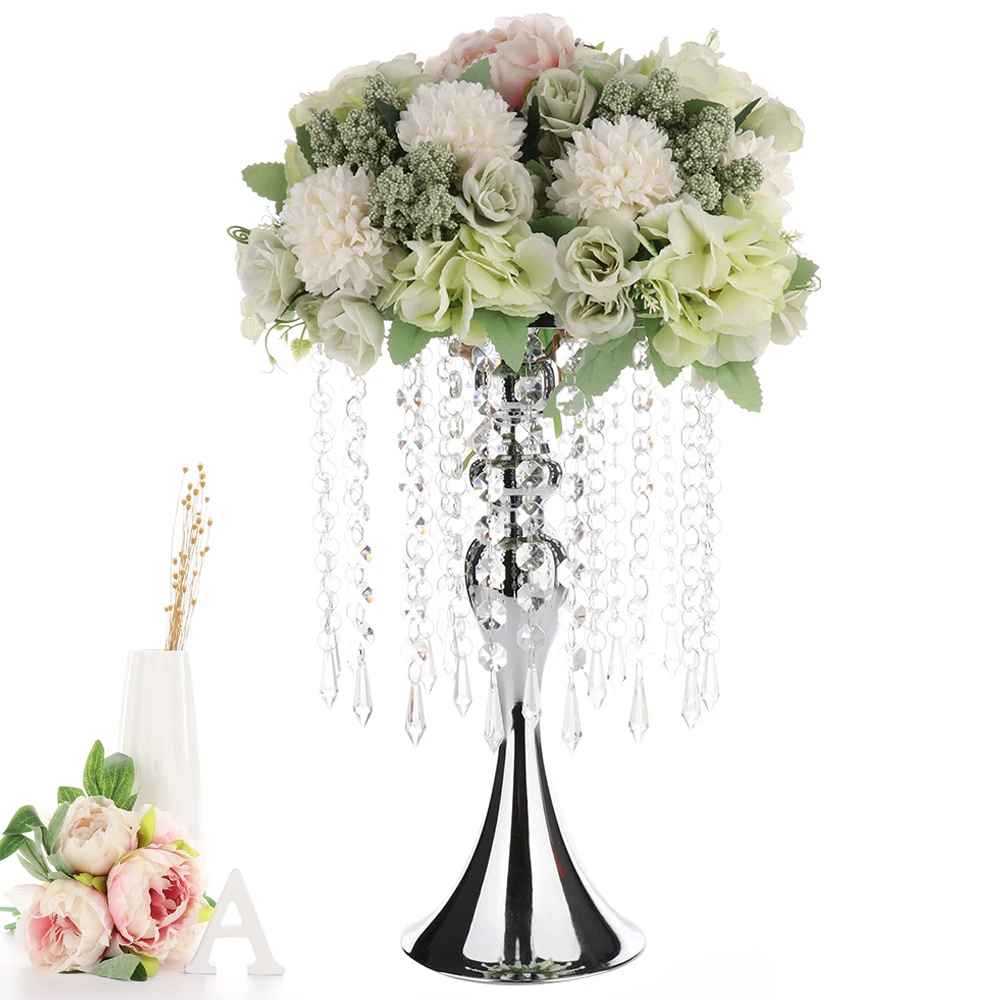 Online Otation Leuchter Hochzeit Requisiten Kristall Perle Vorhang Rotierenden Leuchter Blume Halterung Vase Kerze Stand Weihnachten Geschenk