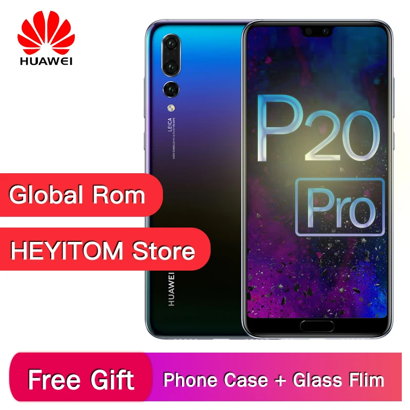 Оригинальный мобильный телефон huawei P20 Pro 4G LTE Kirin 970 Android 8,1 6,1 "2440x1080 6 Гб ram 128 ГБ rom NFC 40.0MP IP67