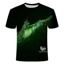 Camisas engra�adas de t Ver�o 2019 da marca de roupas masculinas o-pesco�o rel�gio jaqueta cerveja-manga curta 3d camiseta digit