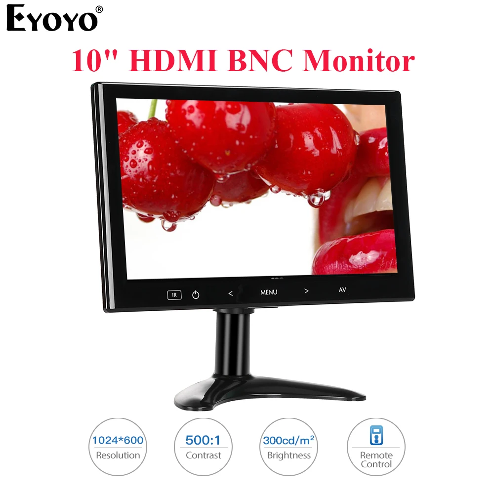 Eyoyo EM10M 10 дюймов мини ТВ компьютер PC монитор 1024X600 ЖК дисплей Экран с HDMI VGA AV для CC