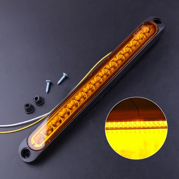 

CITALL New Universal 25 cm Trailer 9.8" Truck RV Amber 15-LED Sealed Stop Turn Signal Marker Tail Light Bar Lamp