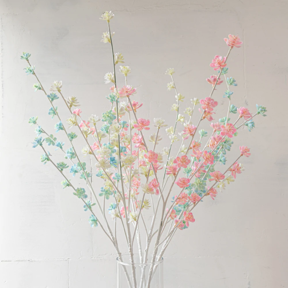 Длинные латексные Искусственные цветы высокого качества белые ветки красочные силиконовые эвкалипты Искусственные цветы открытый сад Свадебный декор