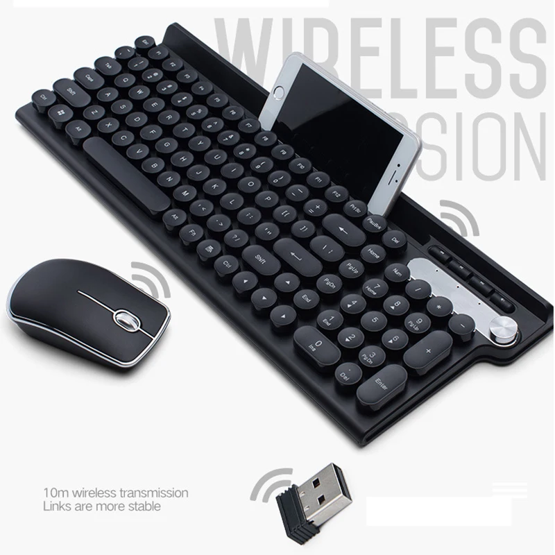 24G USB teclado inalámbrico Mouse recargable teclado de ratón de juego para Macbook Lenovo Asus PC