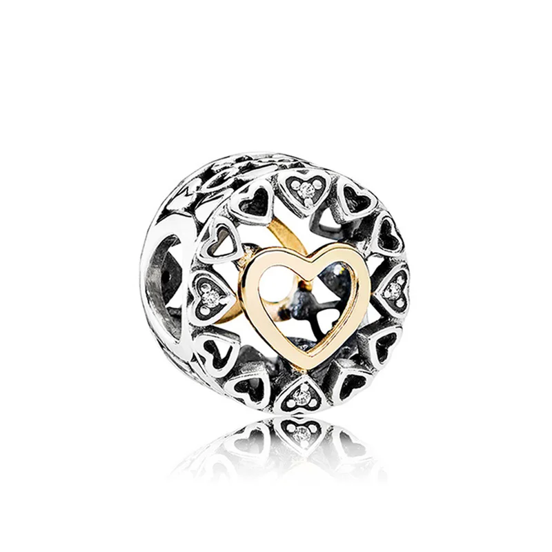 Authentic 925 Sterling Silver Bead Loving Circle Charm Fit Fashion Women Pandora Bracelet Bangle Gift DIY Jewelry | Украшения и