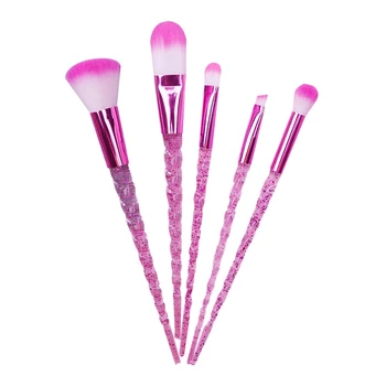

5Pcs Crystal Makeup Brush Rainbow Diamond Handle Makeup Brush Set Beauty Tools Face Powder Eye Shadow Eyeliner Lip-Purple