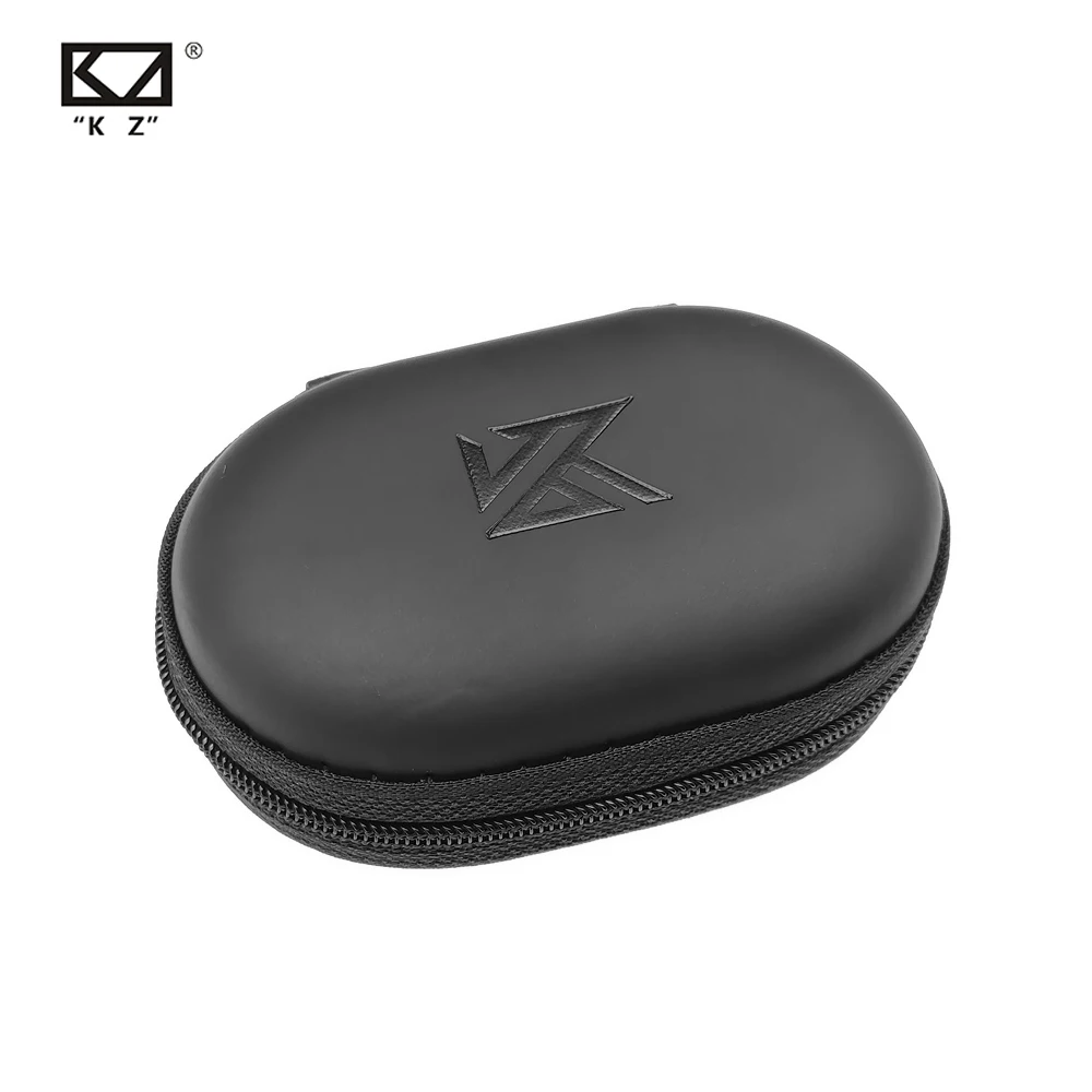 KZ Oval Earphone Storage Bag New Headphones PU Zipper Box Black Portable Hold Suitable For Original | Электроника