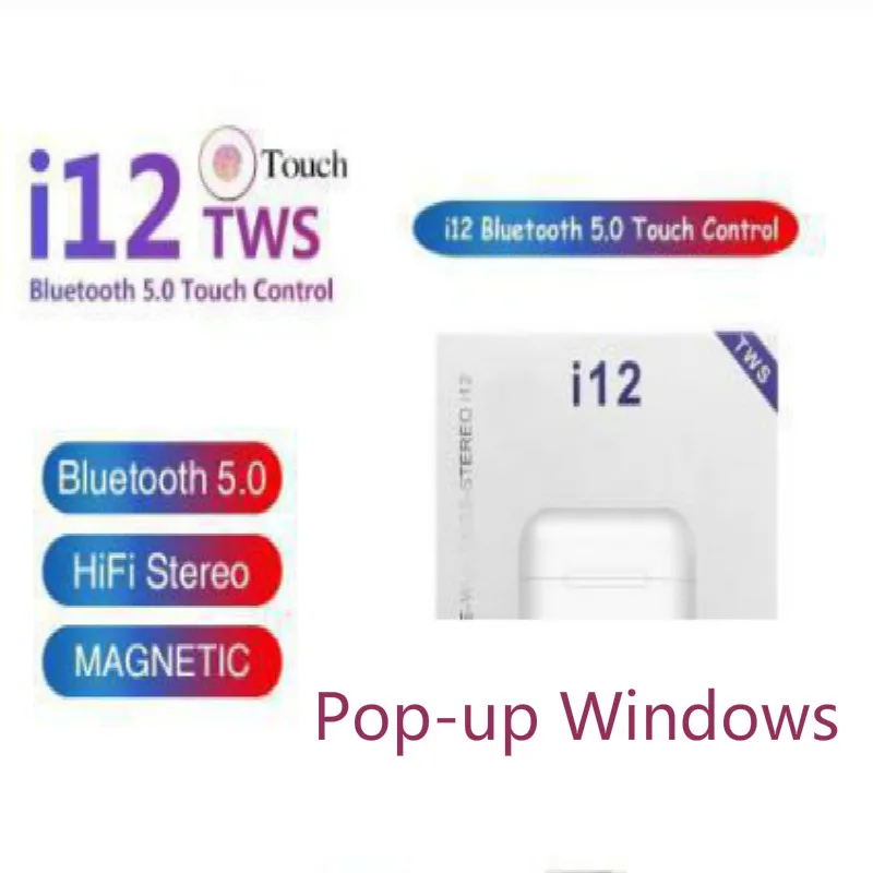 Матовые наушники i12 Tws Bluetooth 5 0 с микрофоном гарнитура настоящие беспроводные