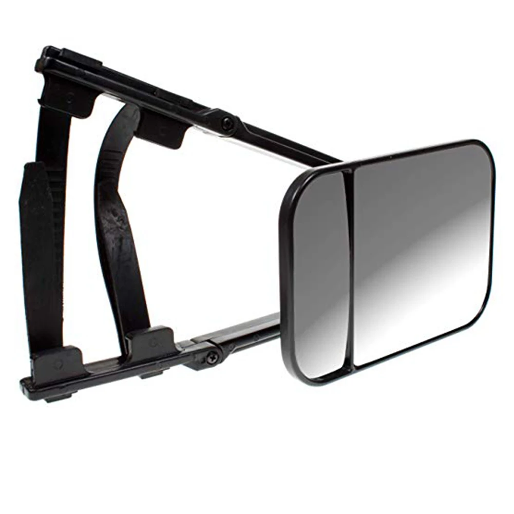 

Universal Towing Easy Install Dual Glass Car Extension Rearview Mirror Black 90 Degree Rotation Adjustable PP Flat Large Durable