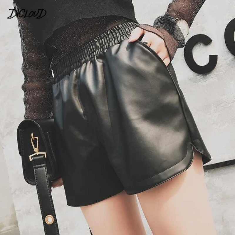 high waisted faux leather shorts plus size