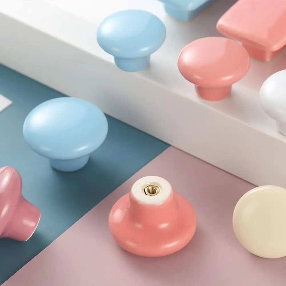 Candy Color Ceramic Round Cabinet Wardrobe Drawer Cupboard Knobs Pull Kitchen Door Handles 2019 | Обустройство дома