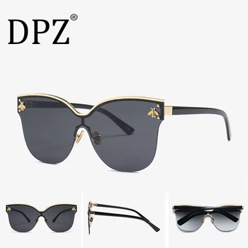 

DPZ 2020 Designer luxury brand women's large frame sunglasses women's sunglasses gradient tone small bee lens lady Oculos De Sol