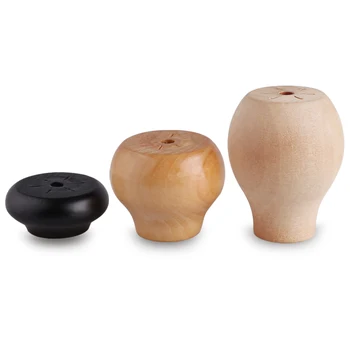 

4pcs Furniture Legs Feet Solid Wood Table Carbinet Coach Sofa Round Shape Leg Foot 2/4/6cm Height 3 Colors