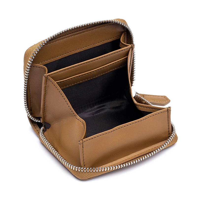 Simple PU Leather Coin Purse Men Small Change Pocket Blocking Business Card Holder Women Elegant Mini Wallet Money Bag