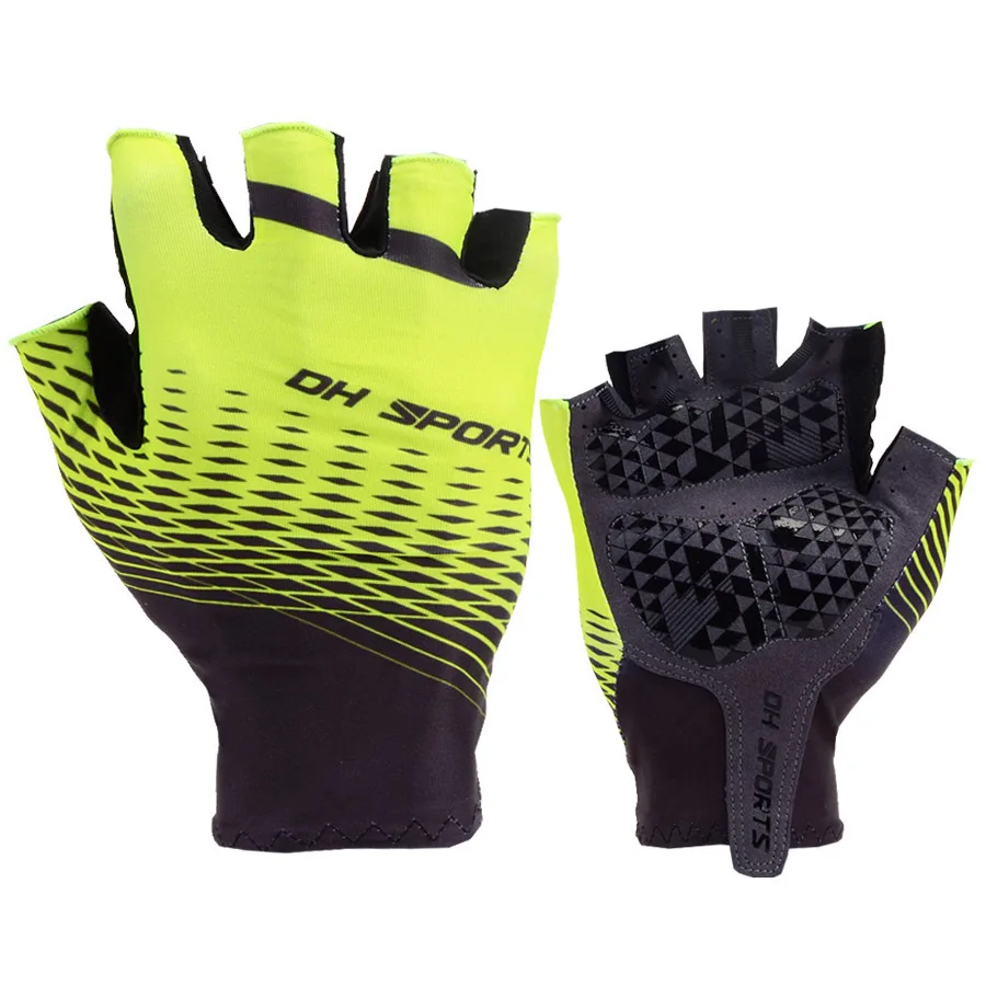 Мужские дорожные противоскользящие спортивные перчатки с клеем для пальцев, спортивные перчатки, Новые велосипедные спортивные перчатки для женщин летом - Цвет: green