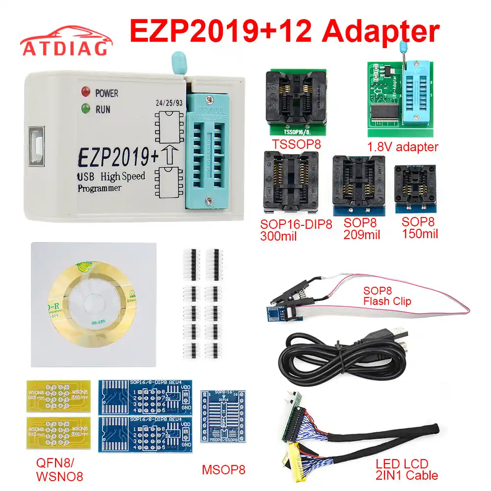 Socket Adpter Programmer USB Programmer Module High Speed SPI Flash 12MBPS Programmer Support EZP2019 USB 2.0 Interface Programmer Support