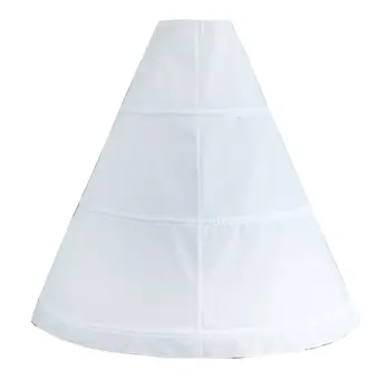 

Womens Adjustable Waist 3 Hoop A-Line Wedding Bridal Petticoat Crinoline Single Layer White Ball Gown Half Slip Underskirt