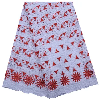 

Fashion Swiss Voile Lace In Switzerland 5Yards African Lace Fabric High Quailty Nigerian Punched Lace Fabric For Wedding A1785