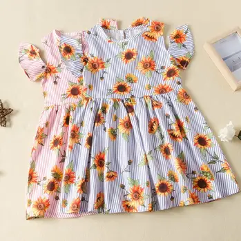 

Party Clothing Kids Baby Girl Sunflower Cute Dress Sundress Summer Clothes Baby Girl