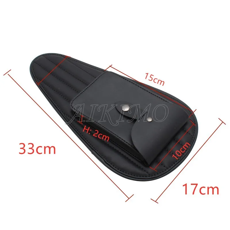2colors Old School PU Leather Motorcycle Tank Chap Cover Panel Pad Bib Bra Bag Universal for Honda CG125 Harley Suzuki Triumph
