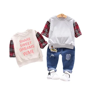 

Spring Autumn Baby Clothes Suit Children Boy Girls Letter T Shirt Pants 2Pcs/sets Toddler Casual Clothing Infant Kids Tracksuits
