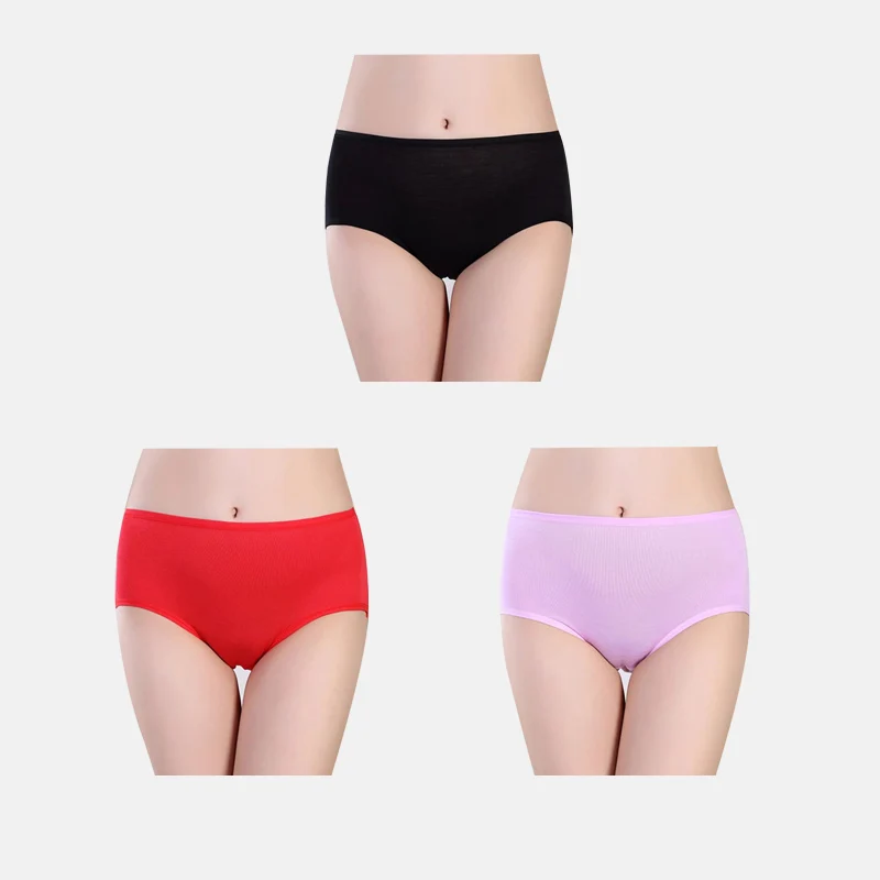 3pcs Menstrual Pants Leak Proof Panties Physiological Pants Women Underwear Period Cotton Waterproof Briefs plus size Breathable - Цвет: 14