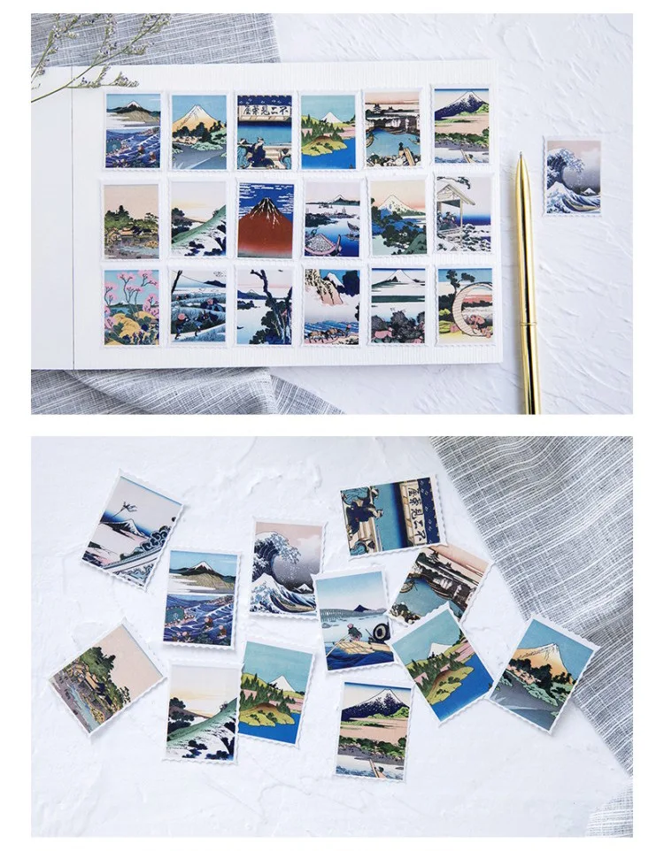 46 шт./упак. серия укиё-e картины настенные наклейки для детской DIY дневник в стиле Скрапбукинг фото Ablums