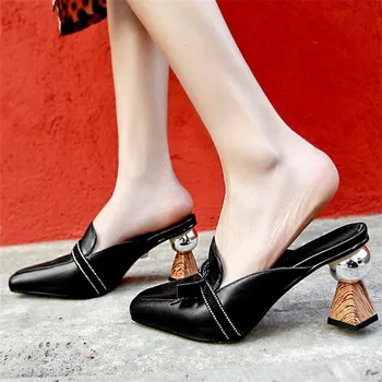 

2020 New Strange Heel Women Pumps 8CM High Heels Prom Dress Shoes Woman Fashion Slippers Mules Ladies Stiletto