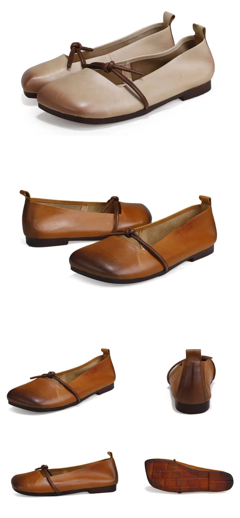 Spring Summer 2020 New Women Flats Square Toe Soft Bottom Women's Loafer Genuine Leather Retro Slip On Single Flat Mother Shoes (2)