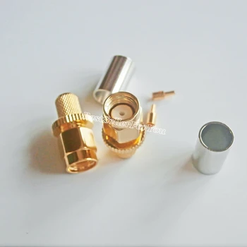 

1Pcs RP SMA Connector Male Jack Crimp RG8X RG-8X LMR240 4C-2V Cable Straight Connector Golden