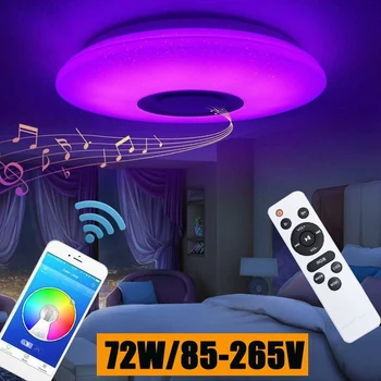 

72W Dimmable RGB LED APP Ceiling Light Lamp Bluetooth Speaker Remote Control