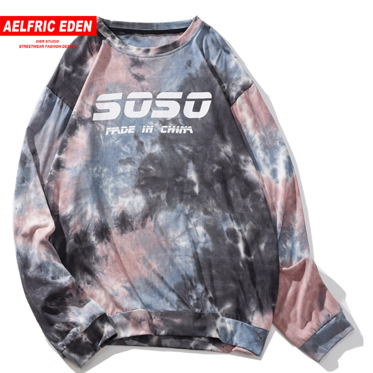 Aelfric Eden цветные часы толстовки с печатными надписями для мужчин Harajuku Уличная Топы повседневные хлопковые мужские пуловеры модные с длинным рукавом