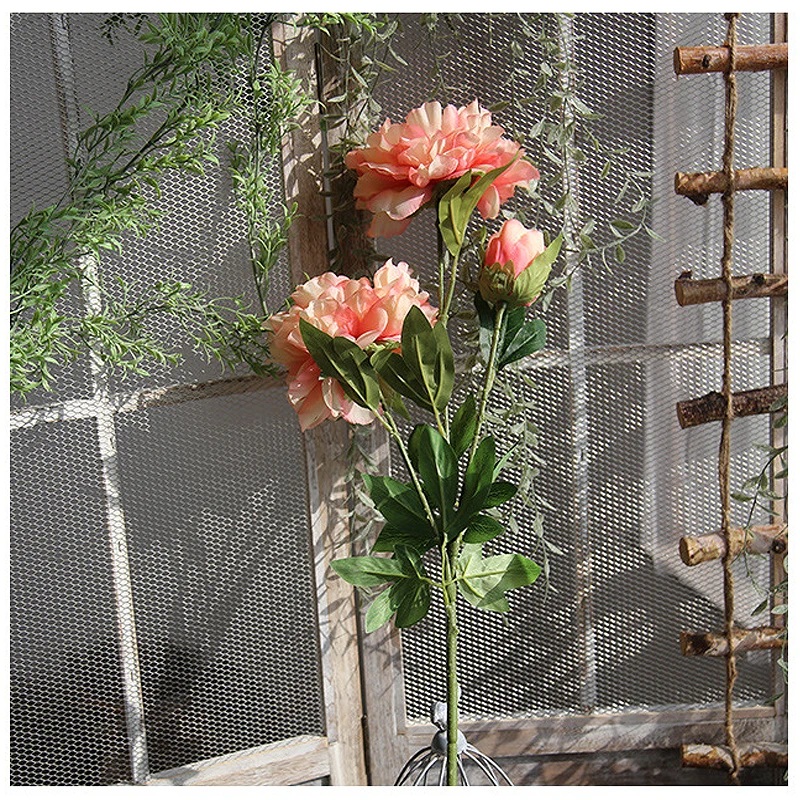 Artificial Silk Peony Flower Simulation Bouquet Real Feel Home Wedding Party Hotel Garden Decoration DIY Artificial Flower Art