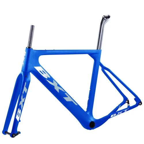 BXT карбоновый гравий велосипедная Рама 27,5 er/700c Aero MTB или дорожный велосипед рама дисковый тормоз гравий Di2 Велокросс велосипедные рамы - Цвет: full blue