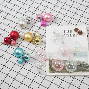 

3pcs/set Shiny Gold Silver Pink Balls Mirror ball Cake Topper Dessert Decoration for Girl Birthday Party Lovely Gifts