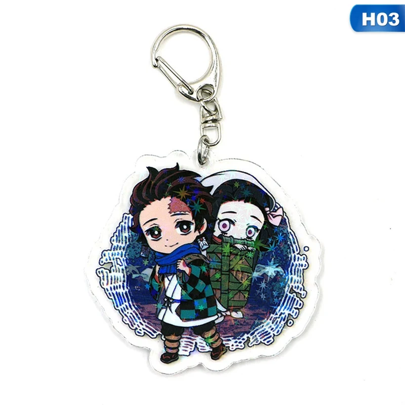 Аниме демон убийца kimetsu no yaiba брелок Kamado Tanjirou Nezuko Agatsuma Zenitsu Косплей Аксессуары цепочки для ключей - Цвет: KEY5606H03
