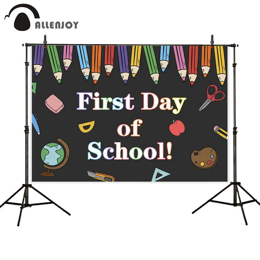 Allenjoy Back To School баннеры карандаш Глобус линейка Apple пигмент Ножи доска вечерние