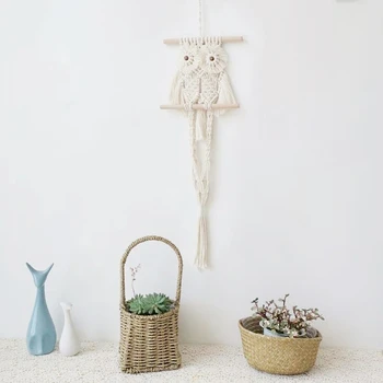 

Plant Hanger Handmade Owl Net Bag Macrame Hanging Planter Woven Hanging Planter Basket For Balcony Gardens And Home Decoration