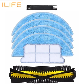 

1x main brush+4x Cleaning Mop Cloth+1x hepa filter kit for chuwi ilife v7 Robotic Vacuum Cleaner parts kits