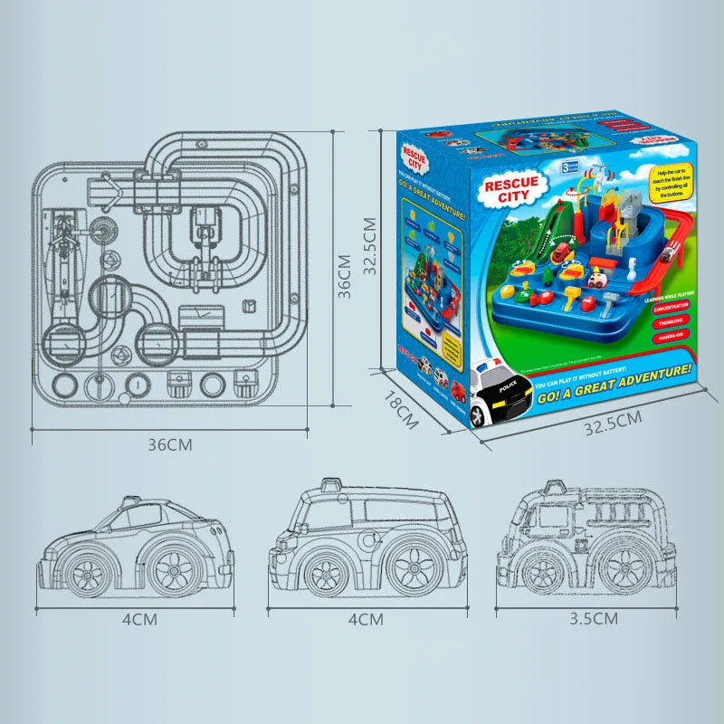 Ручной автомобиль Приключения трек игрушки для детей развивающие спасательные машины игрушки на тему приключений парковка симулятор подарок для мальчика