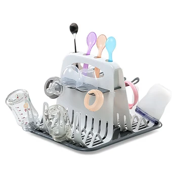 

Baby Milk Bottles Drying Rack Portable Cleaning Dryer Storage Holder Multi-layer Detachable with Drain Tray Drying Rack for Kids
