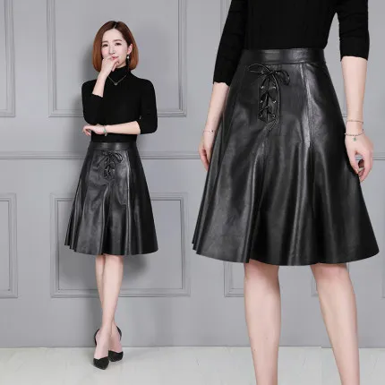 

2020 Women New Real Genuine Sheep Leather Skirt K28