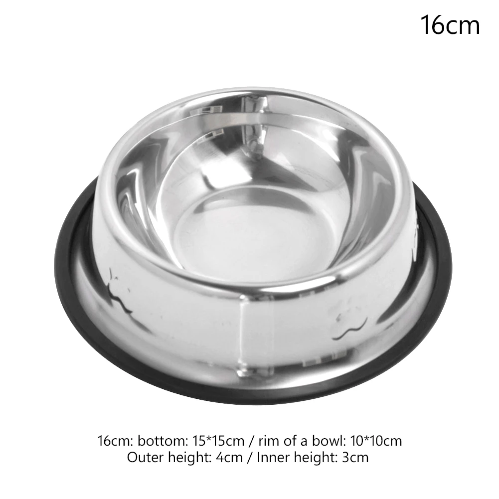 Stainless steel Миска для домашних животных из нержавеющей стали миска для собак и кошек резиновая основа Gamelle Chien маленькая средняя большая бутылка для воды для домашних животных - Цвет: Stainless steel