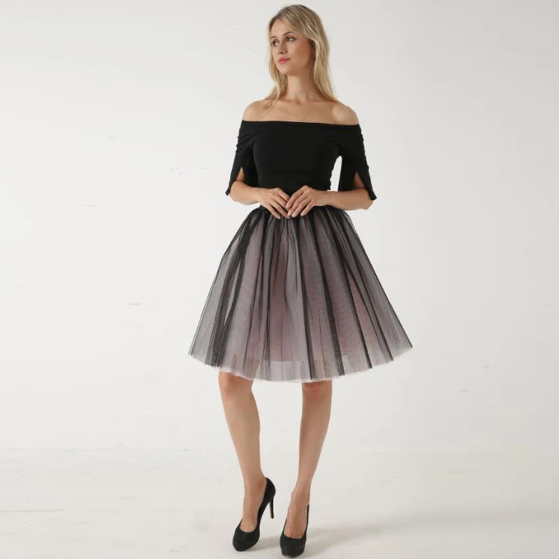 

Paris Girl Puffy New Arrival 5 Layer Fashion Women Tulle Skirt Tutu Wedding Bridal Bridesmaid Overskirt Petticoat Lolita Saia