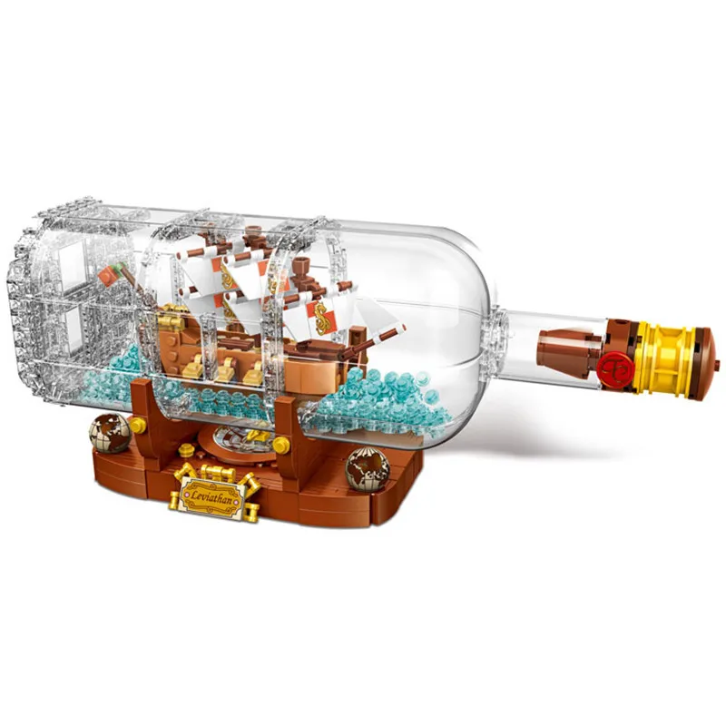 21313 конструктор Lepin корабль в бутылке лодки для дрифтинга строительные блоки