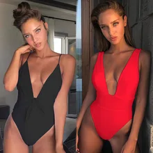 2019 Maiô Sexy Mulheres Swimwear One Piece Bodysuit Push Up Trajes de Banho Desgaste Maiô Feminino Beachwear Monokini Halter Cruz(China)