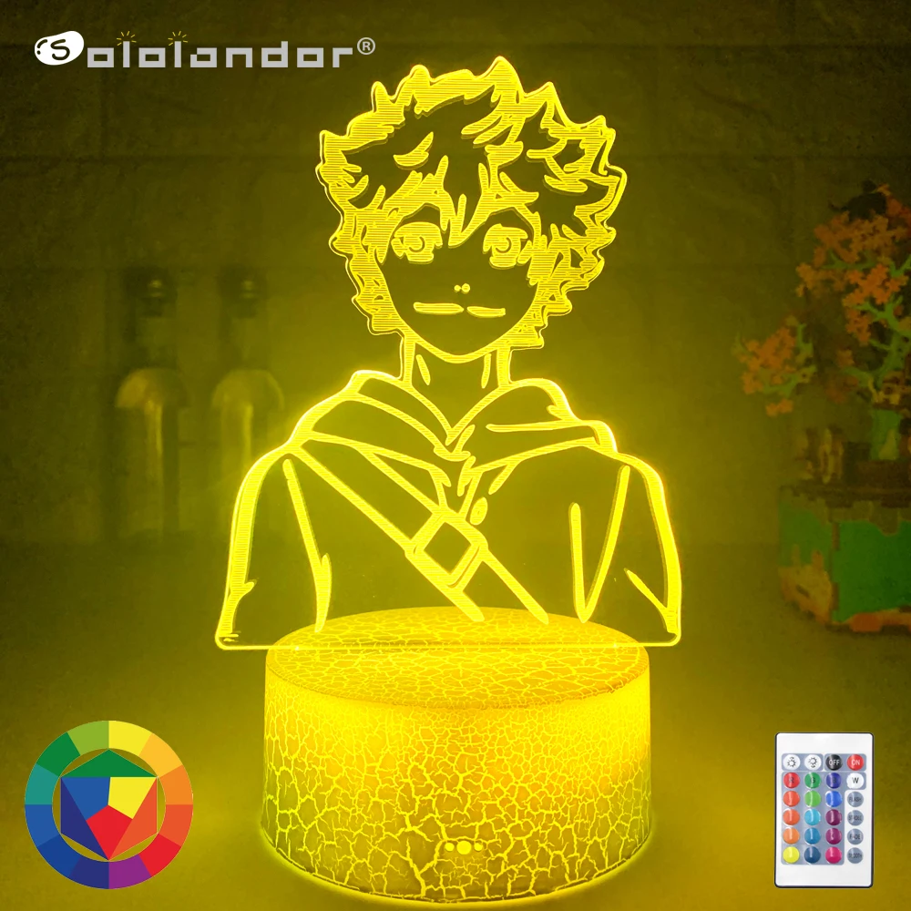 

Acrylic Led Night Light Anime Haikyuu Shoyo Hinata Figure for Kids Bedroom Decor Nightlight Cool Manga Gadget Child Table Lamp